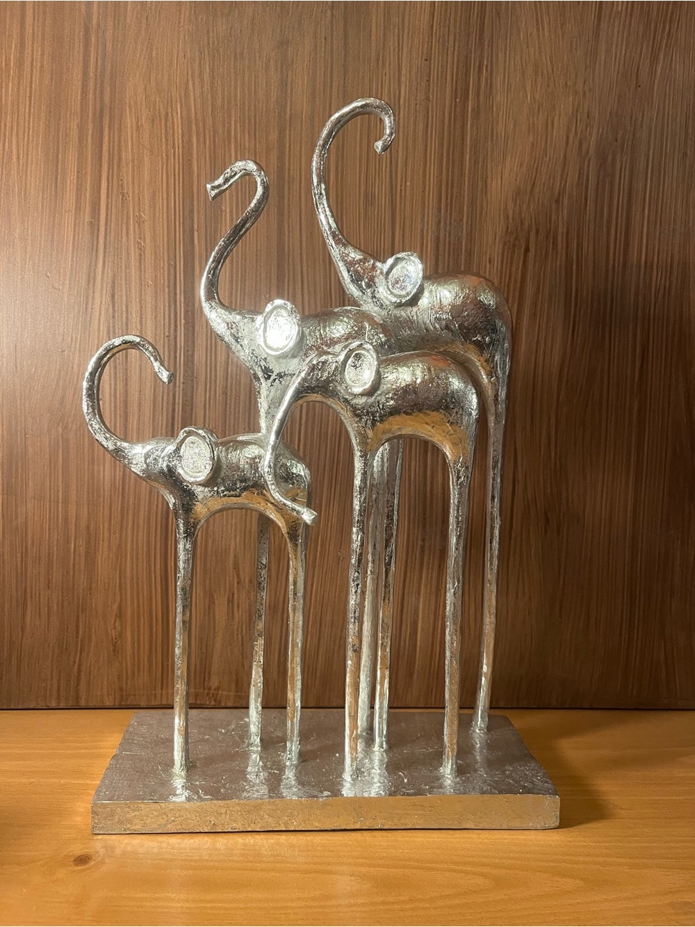 Silver Elephant Statue Decor